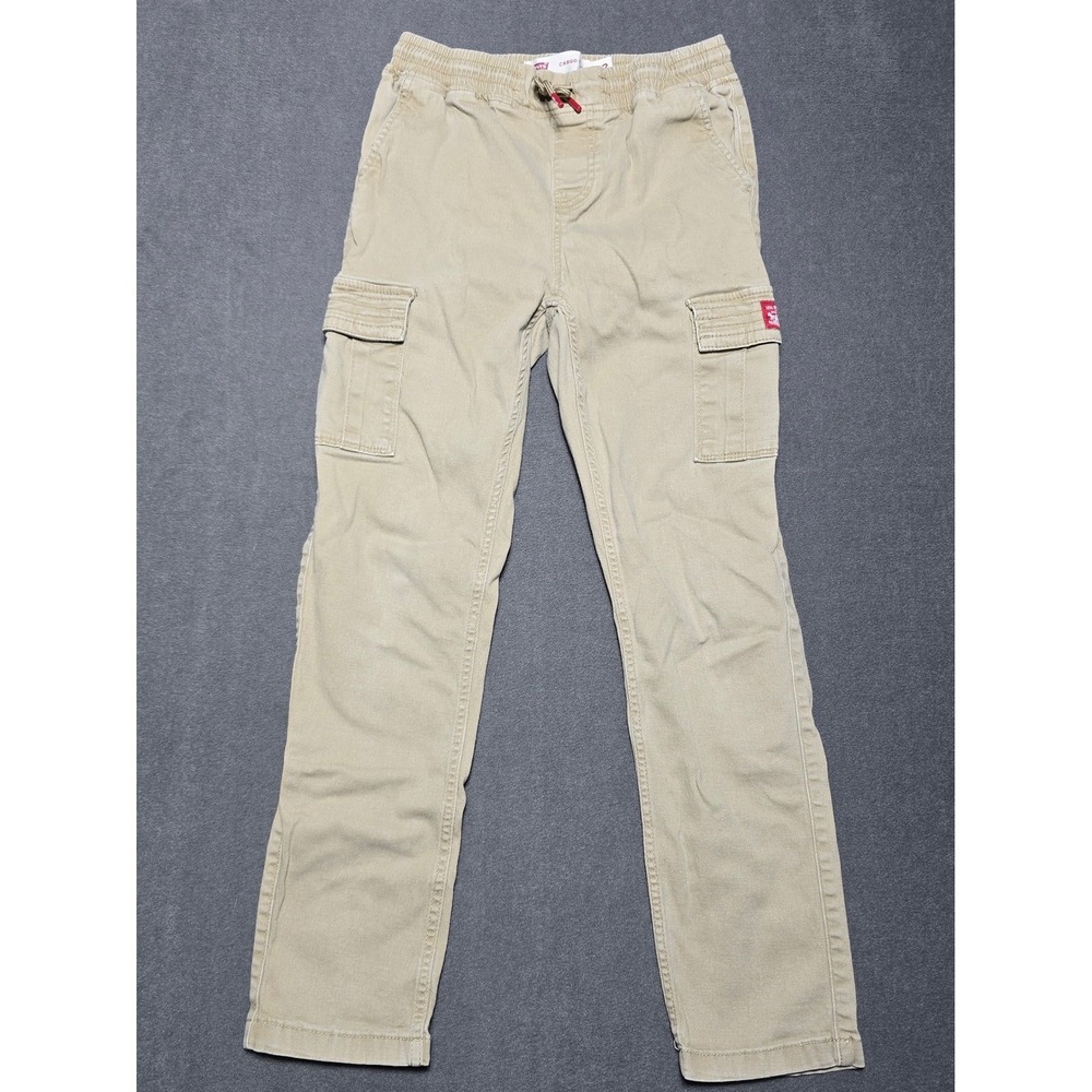 Levi's Boys Cargo Pants Size 12 Beige Twill Adjustable Waist‎ Utility